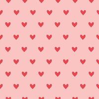 Polka dots seamless pattern with hearts. Valentines day background. Flat illustration. EPS 10 vector