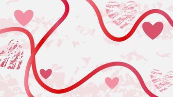 Valentine day greeting banner background with love and red lines shapes on white background. Happy valentine's day celebration concept vector
