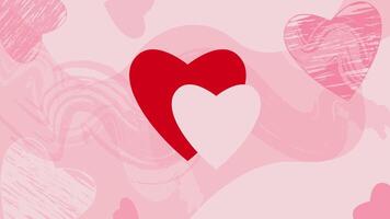 Abstract Red, pink and white hearts shapes and grunge for Valentine Day background vector