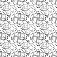 Black monochrome seamless pattern with fish on a white background vector