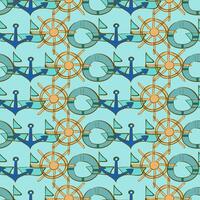 Seamless pattern with marine objects in turquoise tones vector