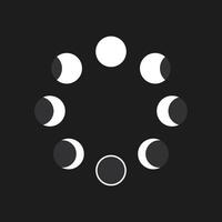 Moon phases icon. The whole cycle from new moon to full moon. vector