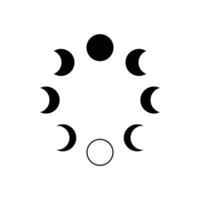 Moon phases icon. Phases of solar and lunar eclipse. moon phase astronomy icon on a white background. vector
