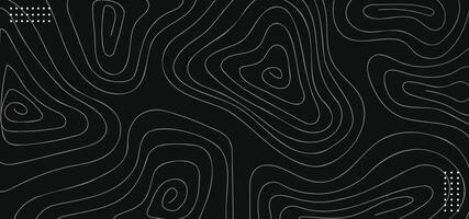 Topographic Map Background Concept on Black Background - Abstract Contour Illustration vector