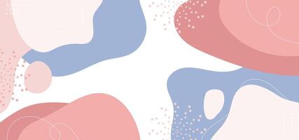 Modern hand drawn various shape and line abstract modern contemporary pastel color background vector