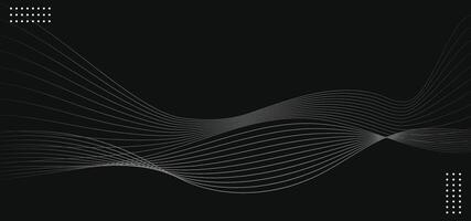 Abstract glowing wave lines on black background. Dynamic wave pattern. Modern flowing wavy lines. vector