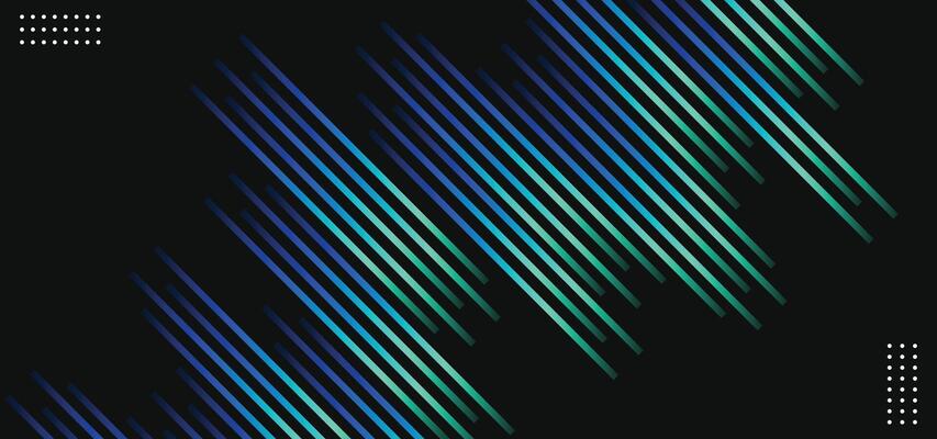 Abstract Blue and Green Gradient Neon Speed Lines - Technology Background