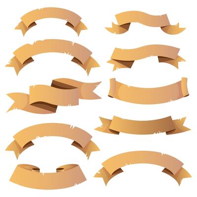 Set retro paper ribbon