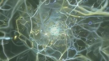 Energy flows through a network of nodes, forming a complex and dynamic system that embodies connectivity and technology video