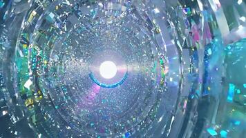 Light travels through a glowing tunnel filled with particles, creating an abstract and futuristic visual experience video