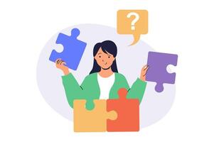 Creative business web concept with flat cartoon people for website design. vector