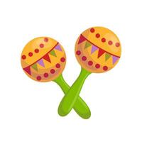 A vibrant illustration of maracas adorned with ethnic patterns, reflecting cultural heritage. These musical instruments are perfect for adding rhythm and energy to any festive occasion vector