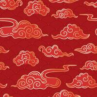A stylish illustration featuring an intricate Asian clouds pattern. This design showcases flowing, elegant shapes that evoke a sense of tranquility, perfect for various decorative uses. vector