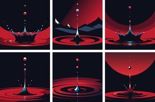 Artistic Abstract Illustration of Circular Object Creating a Splash Crown. vector