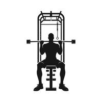 a silhouette of a man doing a bench press vector