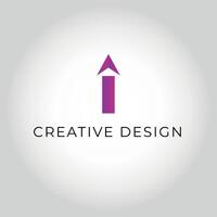 i letter cursor click icon logo design vector