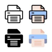 Printer icon. Outline printer icon for computer operating system UI UX element. vector
