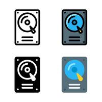 Hard disk hdd icon set. Suitable for computer hdd storage icon element. vector