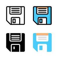 Diskette icon set. Suitable for save button symbol and save as icon. Floppy disk icon. vector