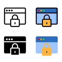 Site secutiry icon set. Suitable for cyber security icon element. Website protection symbol. vector