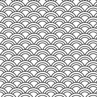 Line art Chinese pattern. Black and white geometric outline pattern vector
