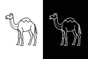 Refined Camel Line Art. Simple Black Icon and Illustration vector
