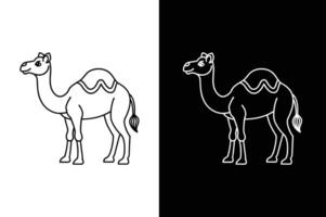 Camel Line Art . Minimalistic Silhouette and Icon Illustration vector
