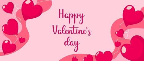 Happy Valentine's Day, background banner with hearts and space for text. vector