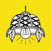 A yellow background with a light bulb in the middle vector