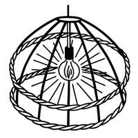 A black and white drawing of a light bulb in a cage vector