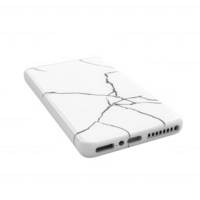 A close-up of a broken smartphone case with a cracked design, highlighting its flaws. png