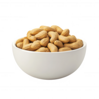 A bowl of fresh, unshelled peanuts ready for snacking or culinary use. png