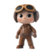 A cheerful cartoon pilot character in classic flying gear with goggles and a flight suit. png