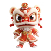 A vibrant lion dance figurine representing tradition and celebration. png
