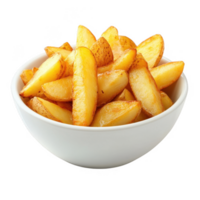 A delicious bowl of golden, crispy potato wedges ready to be enjoyed png