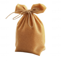 A burlap sack filled with fine brown sugar ready for use in baking and cooking. png