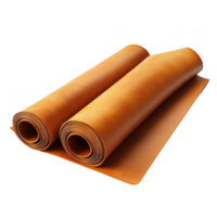 Two rolls of smooth, orange synthetic material ready for industrial use and crafting. png