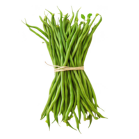 Fresh green beans tied with twine, ideal for healthy recipes and culinary presentations. png