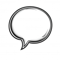 Simple speech bubble outline for creative design and communication. png