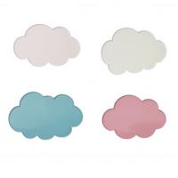 Four colorful cloud shapes ideal for creative design projects and illustrations. png