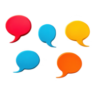 Colorful speech bubbles in various sizes for creative communication concepts. png