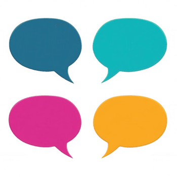 bunt Rede Luftblasen zum kreativ Kommunikation und Design Projekte. png