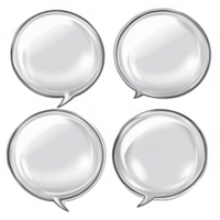 Four empty speech bubbles for dialogue, conversation, and communication design. png