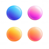 Colorful glossy circular buttons with a vibrant gradient design for creative projects. png