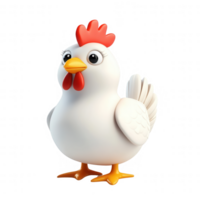 A cheerful cartoon chicken with vibrant colors and a friendly expression. png