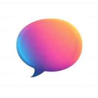 A colorful speech bubble design, ideal for communication visuals and digital art. png