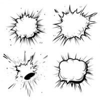 Abstract splashes and frames in various shapes for creative design projects. png