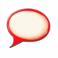 A vibrant red speech bubble ready for text input, ideal for digital communication. png