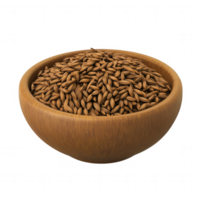 A wooden bowl filled with aromatic seeds, perfect for culinary use and flavor enhancement. png