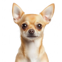 A cute Chihuahua dog with large expressive eyes and a curious expression. png